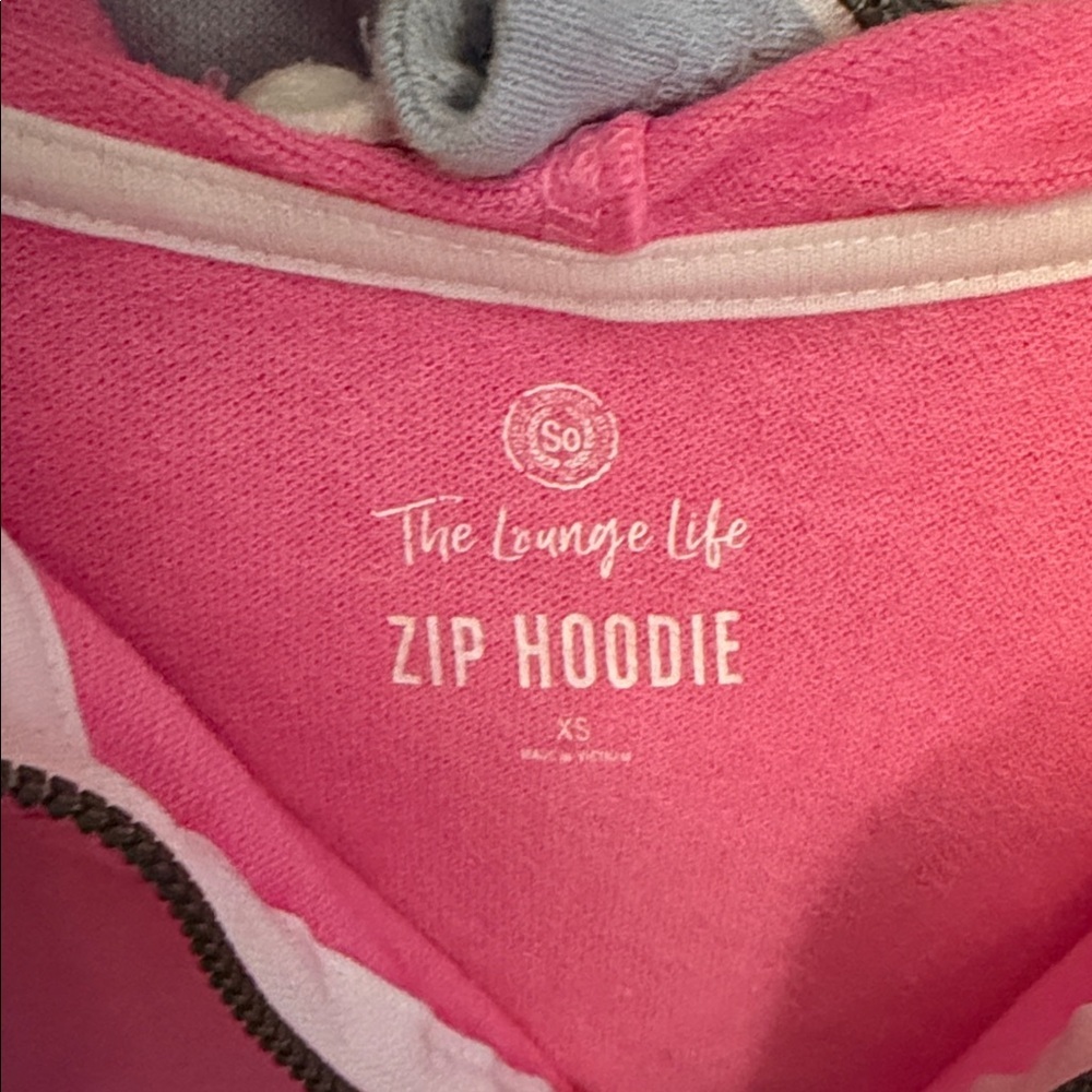 So Blue and Pink Zip-Up Hoodies XS - Picture 5 of 6